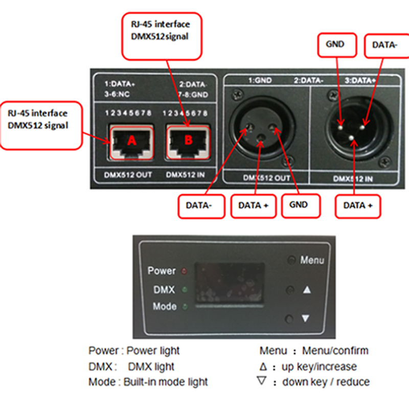 DMX103 led controller dmx512 interface